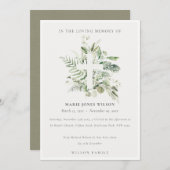 Carte de service commémorative Eucalyptus Ferme Fa (Devant / Derrière)