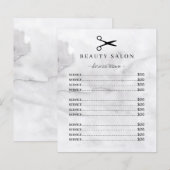 Carte de service du salon moderne gris aquarelle l (Devant / Derrière)