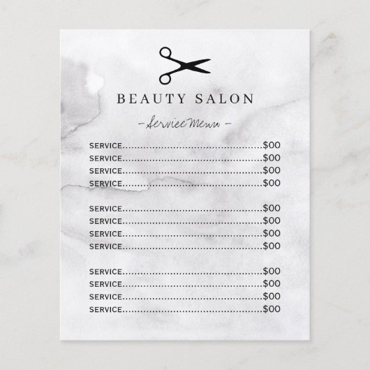 Carte de service du salon moderne gris aquarelle l (Devant)