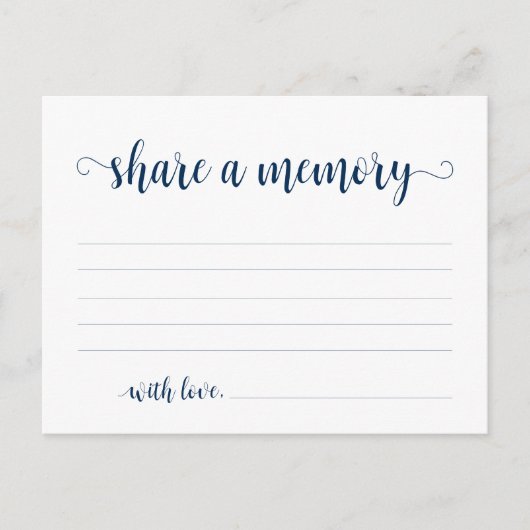 Carte de service funéraire, bleu marine, Partagez  (Devant)