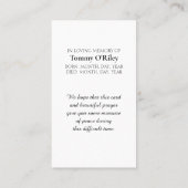 Carte de service funéraire commémorative moderne (Dos)