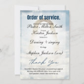 Carte de service funéraire élégante bleu (Dos)
