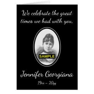 Carte de service funéraire simple et simple, avec