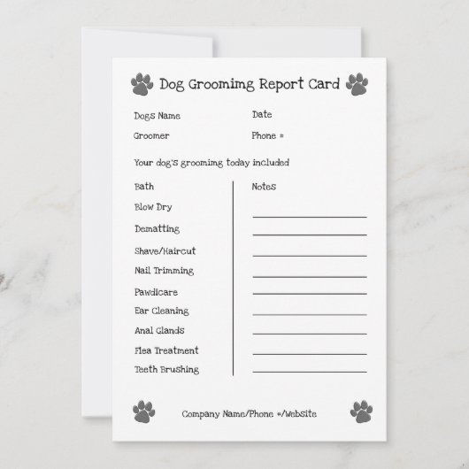 Carte de services de soins pour animaux de compagn (Devant)