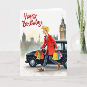 Carte de shopping urbain joyeux