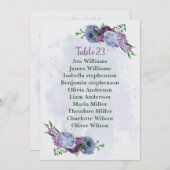 Carte de siège à fleurs bleu pourpre (Devant / Derrière)