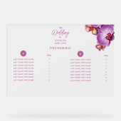 Carte de siège acrylique Mariage d'orchidées (Recto)