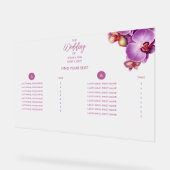 Carte de siège acrylique Mariage d'orchidées (Angle)