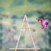Carte de siège acrylique Mariage d'orchidées (Neutre)