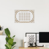 Carte de siège Art Déco Gatsby Gold Blanc (Bureau à domicile)