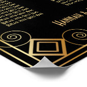 Carte de siège Art déco noir et or (Coin)