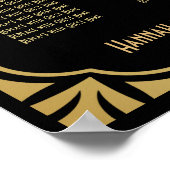 Carte de siège Art déco noir et or (Coin)