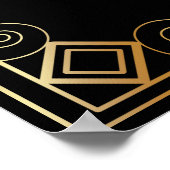 Carte de siège Art déco noir et or (Coin)