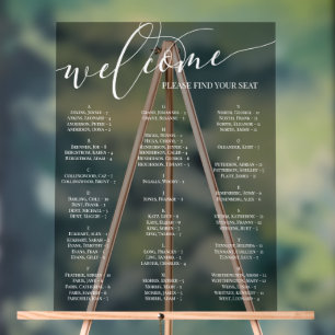 Carte de siège de Black White Script