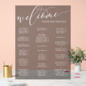 Carte de siège de Black White Script (Mariage)