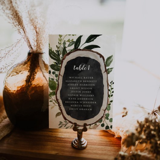 Carte de siège de la table botanique Boho en tranc