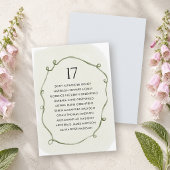 Carte de Siège de Mariage à Vigne Botanique