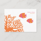 Carte de siège de poisson tropical orange et rose (Dos)