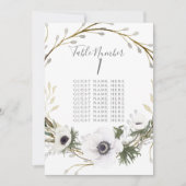 Carte de siège de table Anemone Fern Mariage de co (Devant)