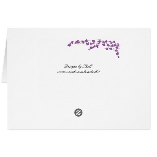 Carte de siège de table Blossoms - Blossoms pourpr (Dos Horizontal)