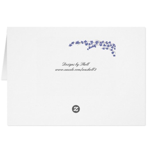 Carte de siège de table Blossoms - Blue Blossoms (Dos Horizontal)