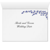Carte de siège de table Blossoms - Blue Blossoms (Intérieur Horizontal (Bas))