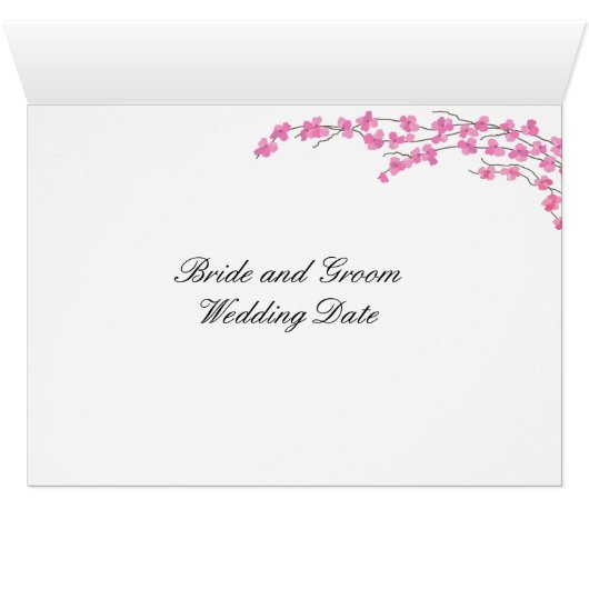 Carte de siège de table Blossoms - Fleurs roses (Intérieur Horizontal (Bas))