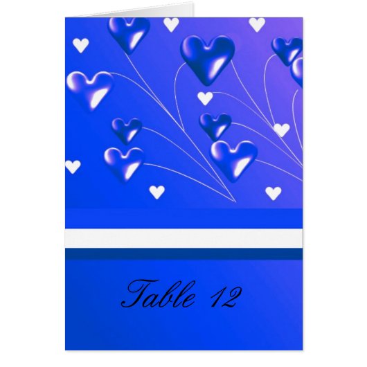 Carte de siège de table Blue Hearts (Devant)
