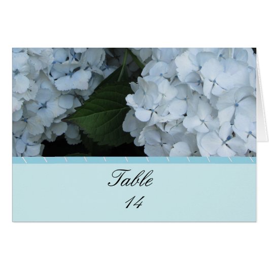 Carte de siège de table Blue Hydrangea (Devant Horizontal)