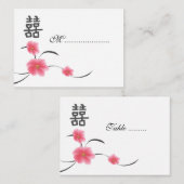 Carte de siège de table Cherry Blossom Double Bonh (Devant / Derrière)