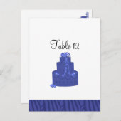 Carte de siège de table de gâteau Royal Blue Maria (Devant / Derrière)