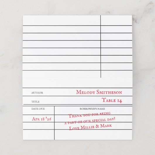 Carte de siège de table de la carte de retrait de  (Extérieur déplié)