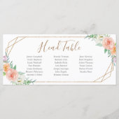 Carte de siège de table de tête de fleurs géométri (Dos)