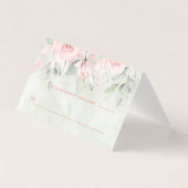 Carte de siège de table d'hôtes Mariage Rose (Front)