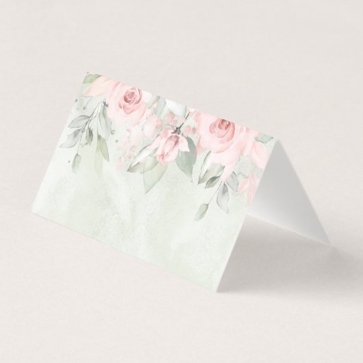 Carte de siège de table d'hôtes Mariage Rose (Back)