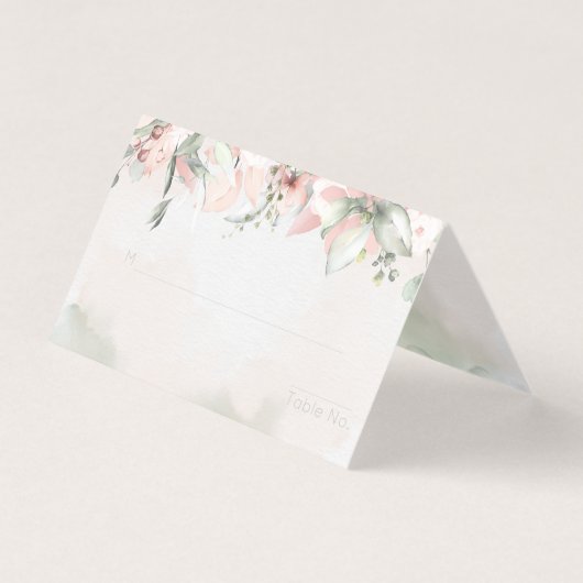 Carte de siège de table d'hôtes Mariage Rose (Front)