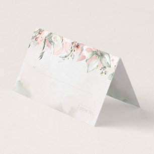Carte de siège de table d'hôtes Mariage Rose