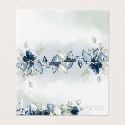 Carte de siège de table d'hôtes Rose en cascade (Outside Unfolded)