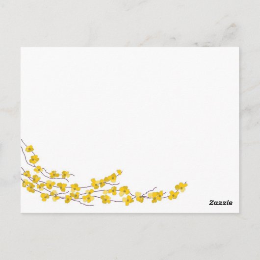 Carte de siège de table en fleurs jaunes dorées (Dos)