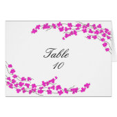 Carte de siège de table en fleurs - Magenta (Devant Horizontal)