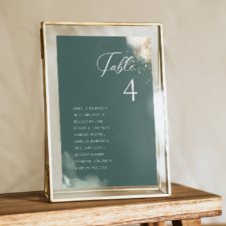 Carte de siège de table en or Eucalyptus Green