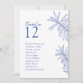 Carte de siège de table moderne bleu (Devant)