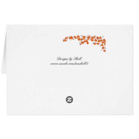 Carte de siège de table Orange Blossoms (Dos Horizontal)