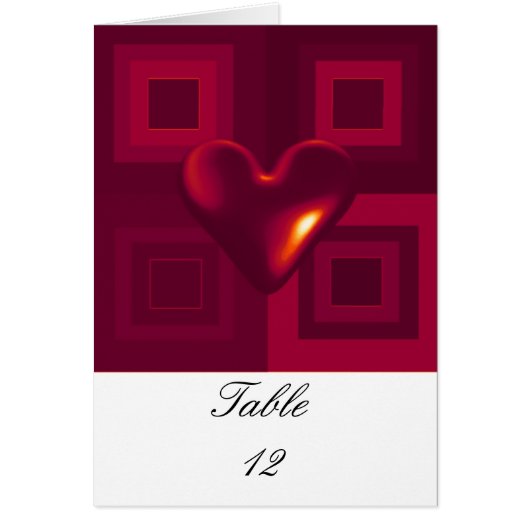 Carte de Siège de Table Rouge Rubis (Devant)