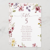 Carte de siège du Fleur sauvage Mauve (Devant / Derrière)