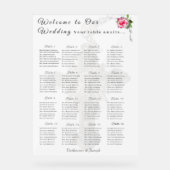 Carte de siège du Mariage catholique Rose nuptial (Recto)