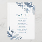 Carte de siège Dusty Blue Floral (Devant / Derrière)