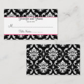 Carte de siège élégante Mariage damassé Table (Devant / Derrière)