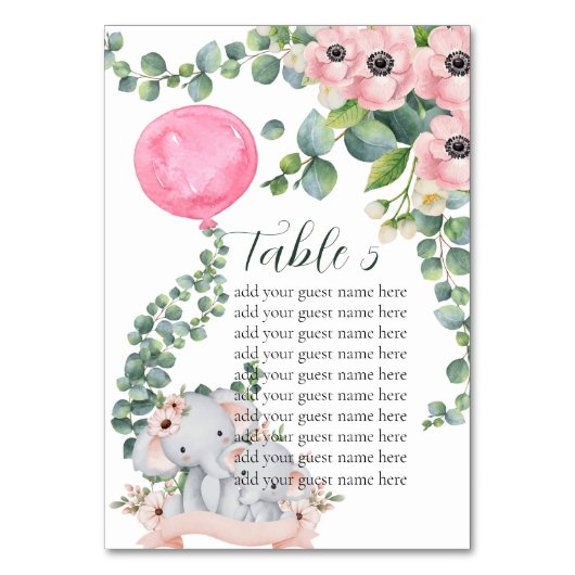 Carte de siège Eléphant Eucalyptus à balloon rose (Par défaut)