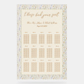 Carte de siège en acrylique fleur sauvage grand Ma (Recto)